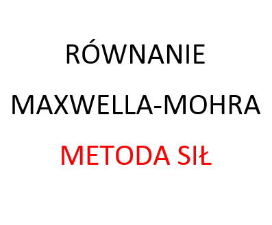 Równanie Maxwella-Mohra metoda sił