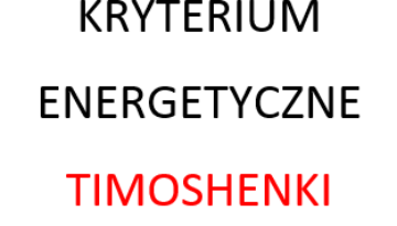 kryterium energetyczne Timoshenki